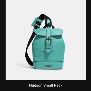 Coach Hudson Small Mini Backpack Sling Tiffany Blue Mint Green Turquoise